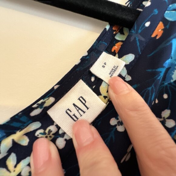 Gap Dark Blue Floral Print Sleeveless Maxi Dress - Picture 2 of 6